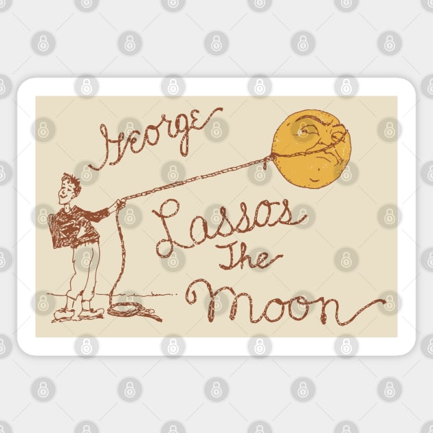 George Lassos the Moon Sticker by darklordpug